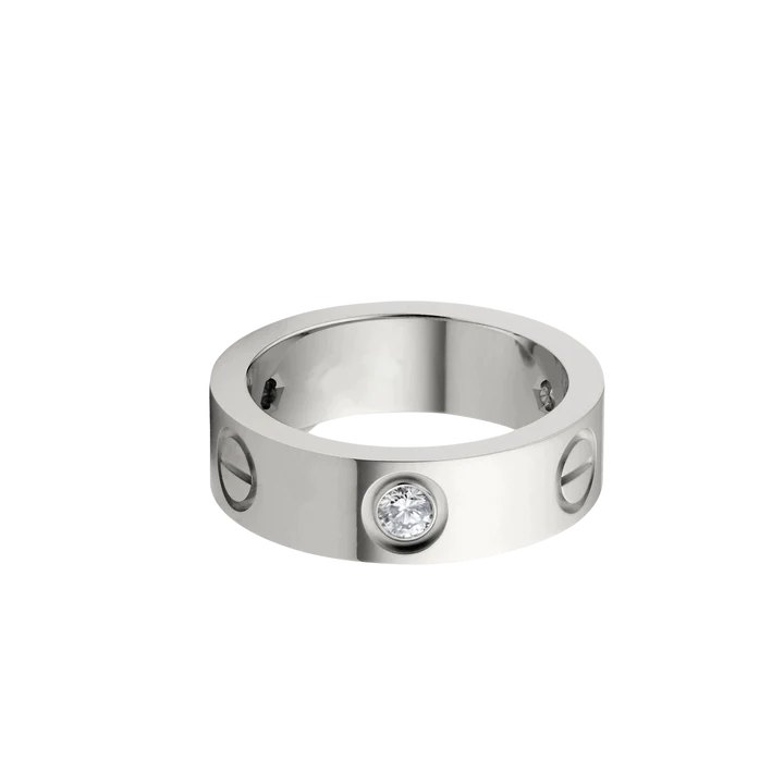 Screw Ring with Diamonds