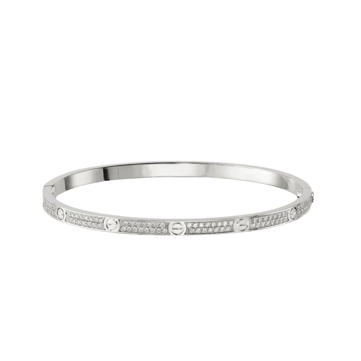 Full Diamond Thin Screw Bracelet